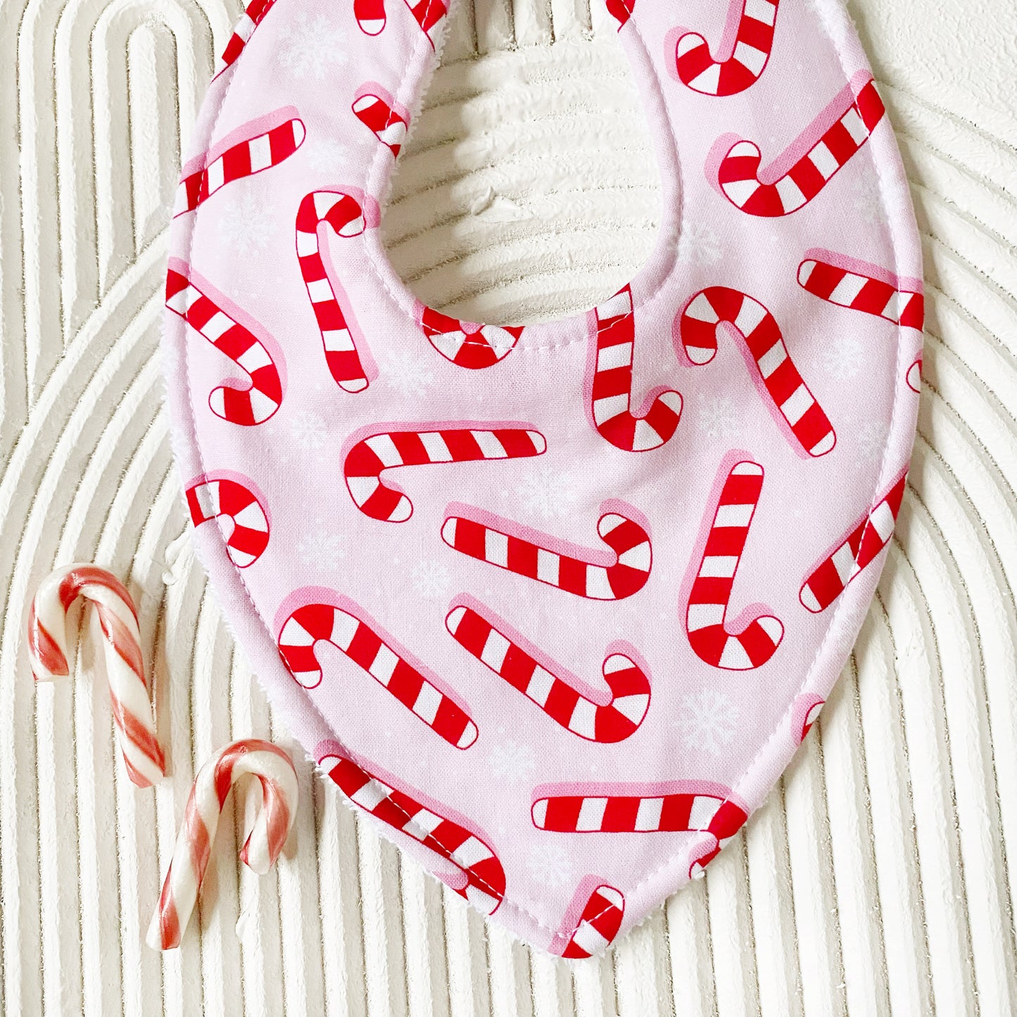 Pink Candy Canes Bib