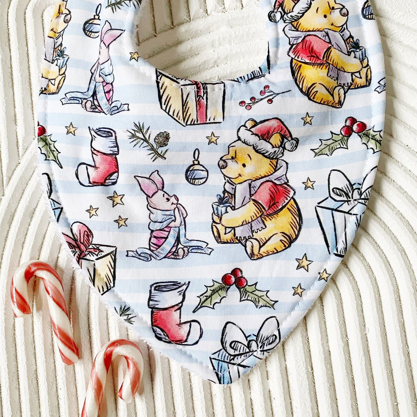 Pooh Bear Christmas Bib