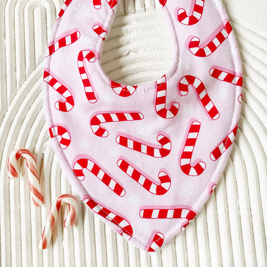 Pink Candy Canes Bib