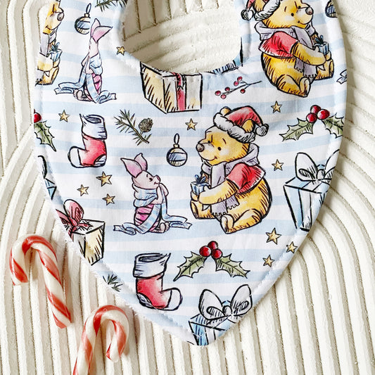 Pooh Bear Christmas Bib
