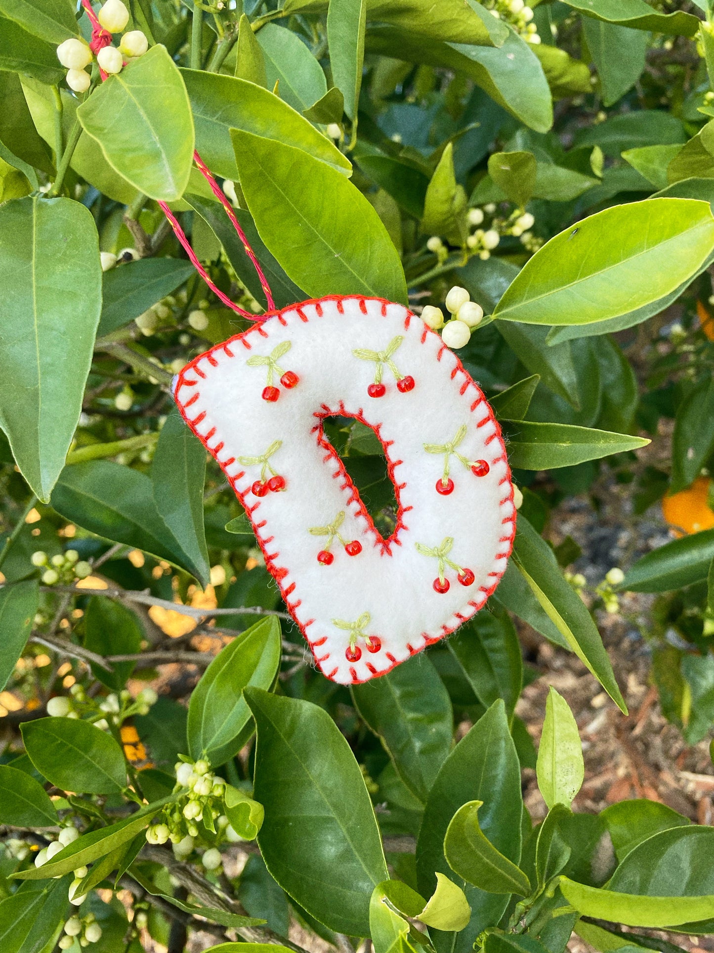 ✨🍒 Cherry Christmas Felt Letter Ornament