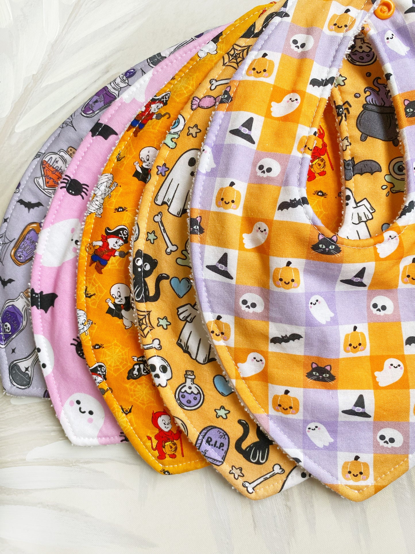 Halloween Double Layer Dribble Bib 5 Pack