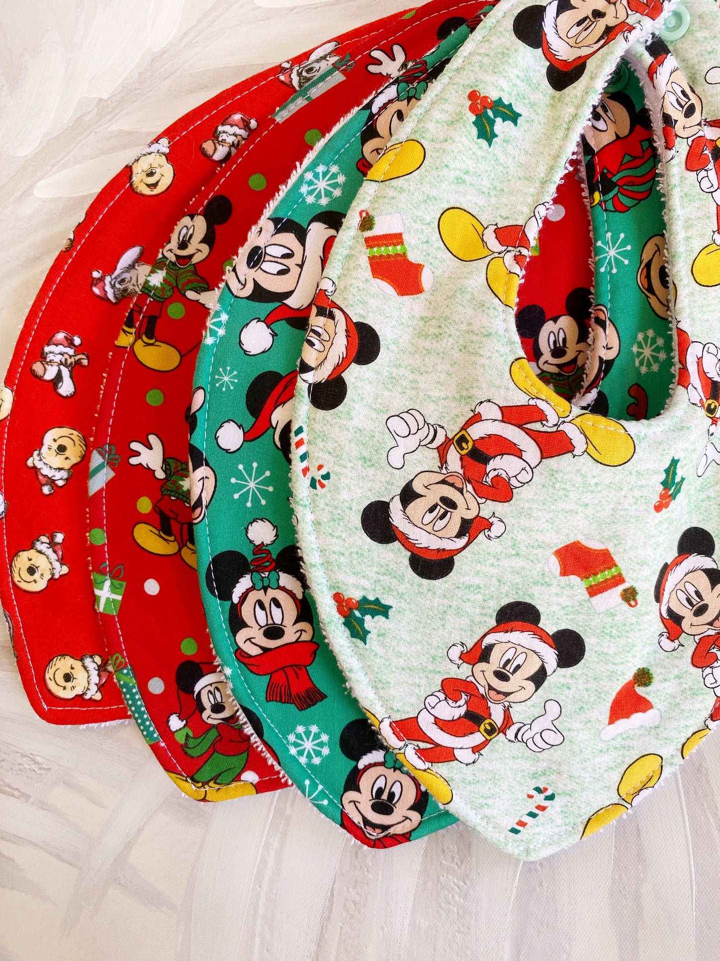 Christmas Characters Double Layer Dribble Bib 4 Pack