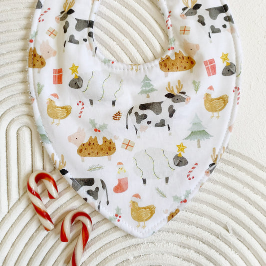 Barnyard Christmas Bib