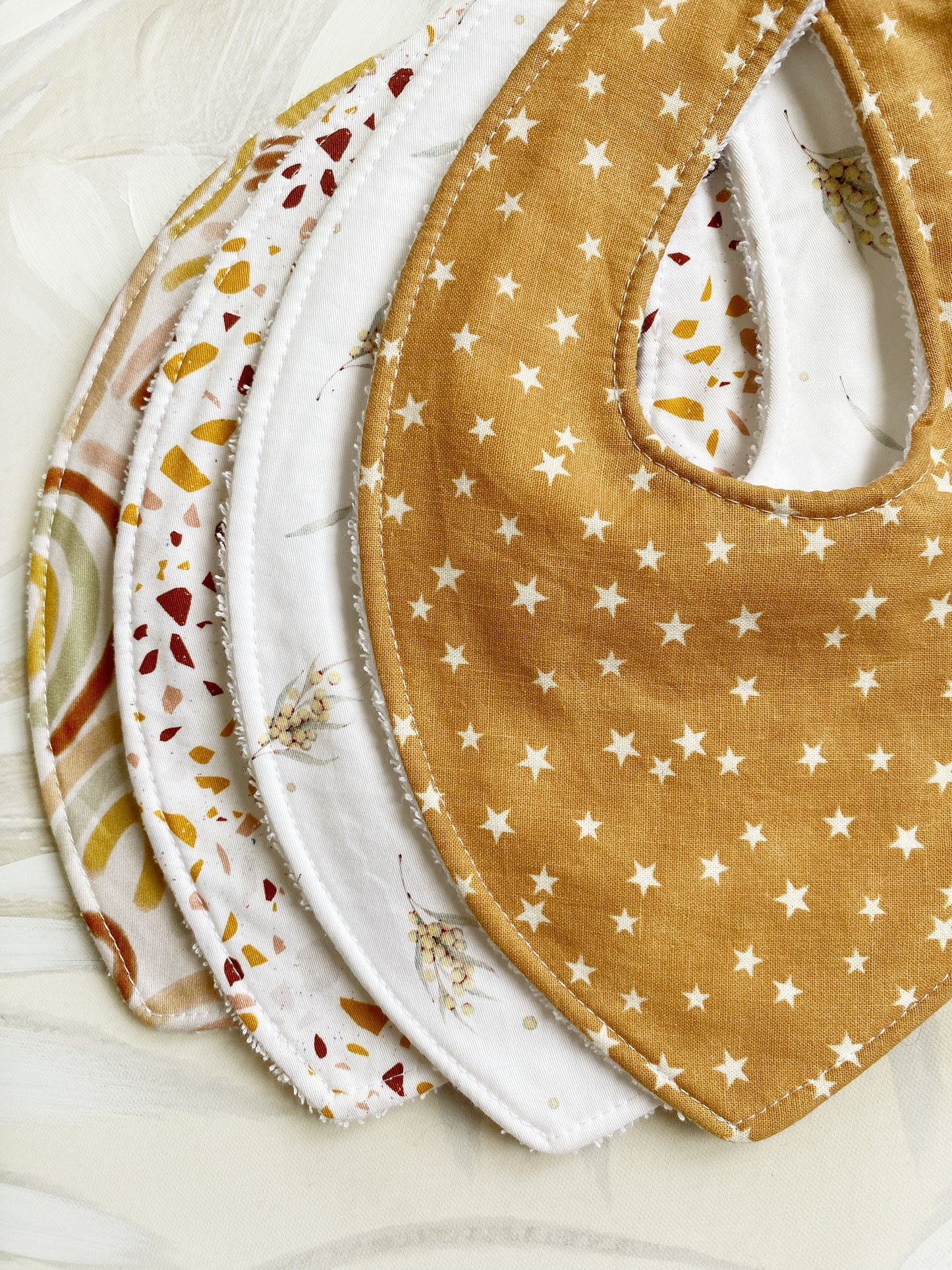 Neutral Double Layer Dribble Bib 4 Pack