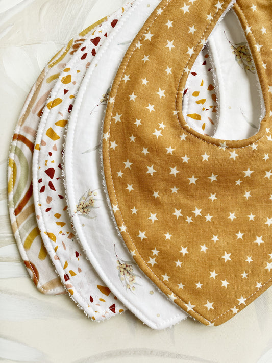 Neutral Double Layer Dribble Bib 4 Pack