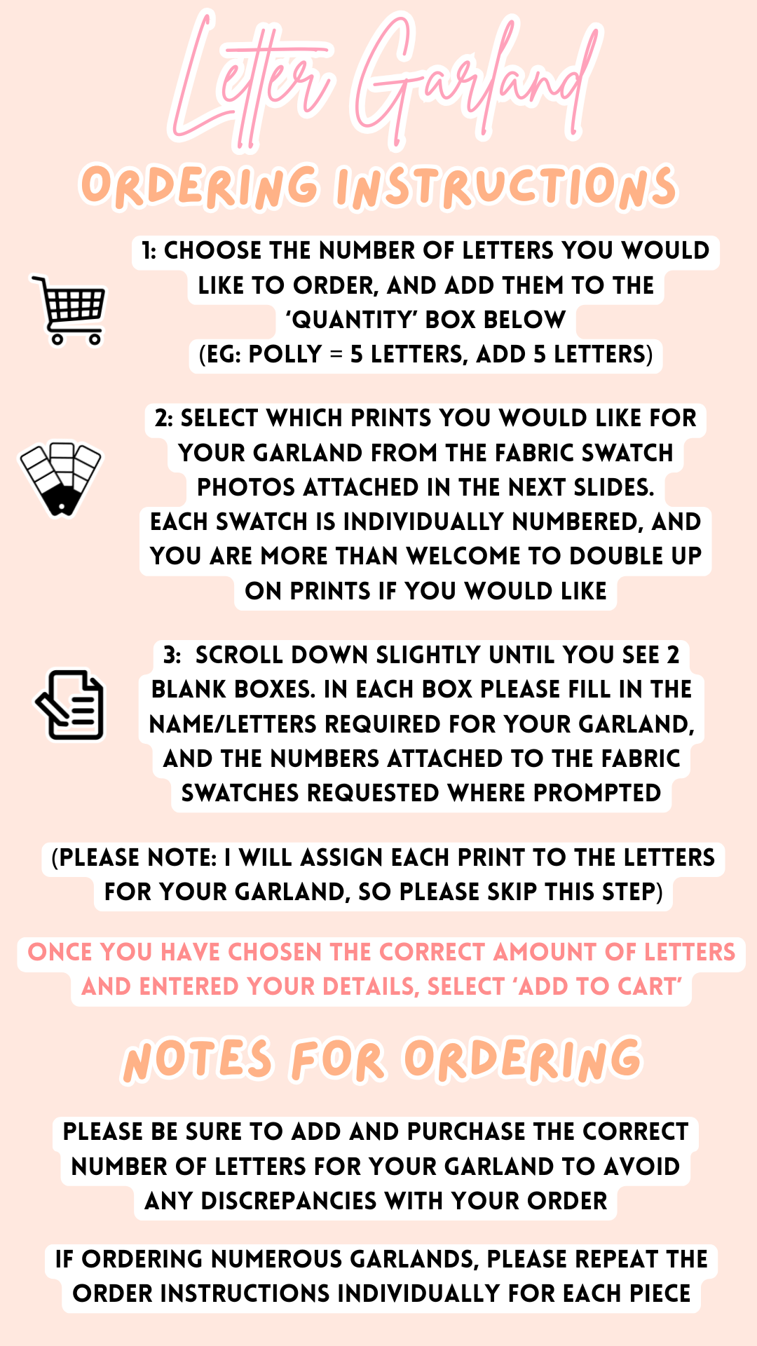 🍓 CUSTOM HANGING GARLANDS - $7 Per Letter