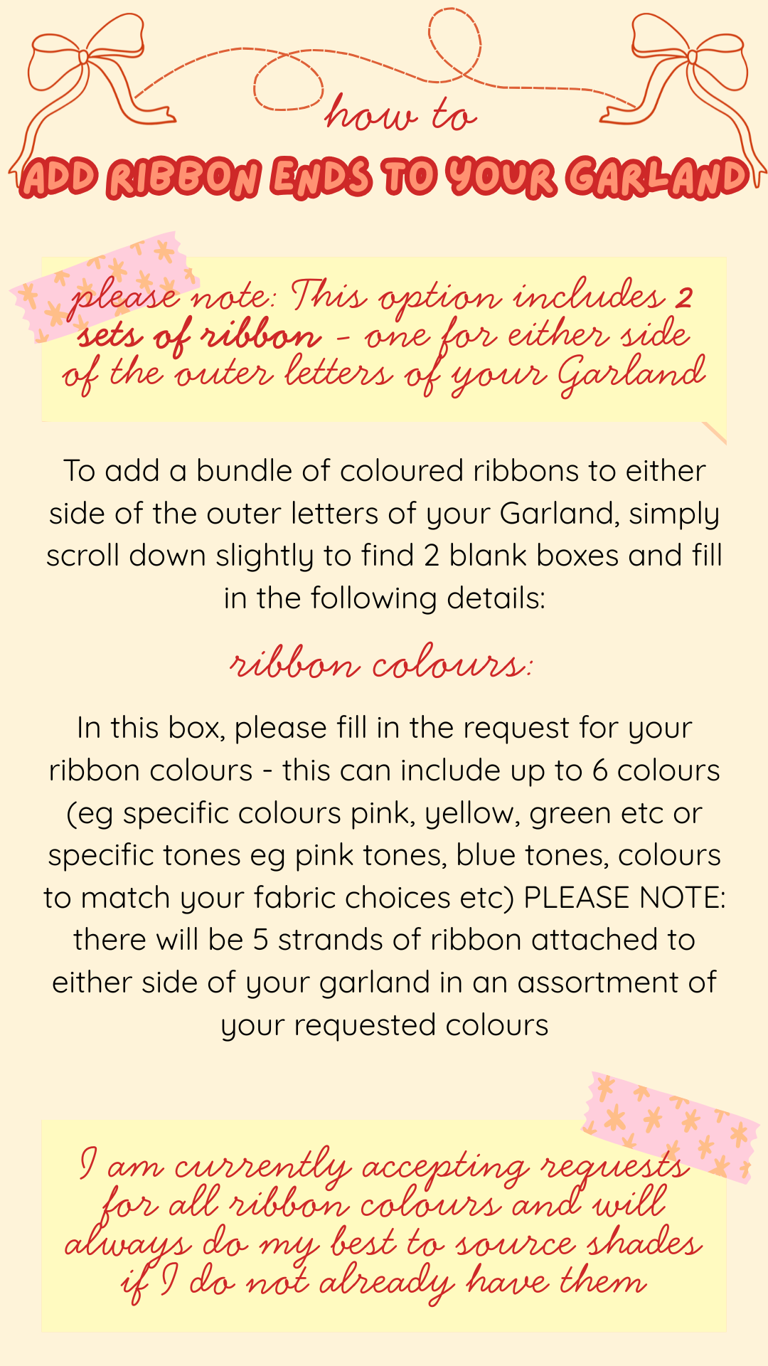 🎀✨ RIBBON ADD ONS For Hanging Garlands