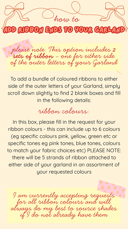 🎀✨ RIBBON ADD ONS For Hanging Garlands