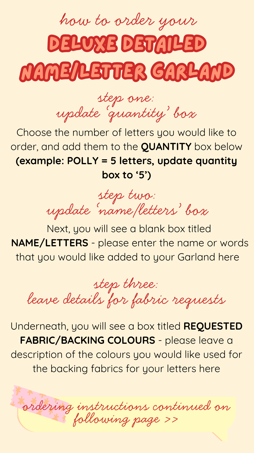🪡✨ DELUXE DETAILED NAME/LETTER GARLANDS - $20 AUD Per Letter